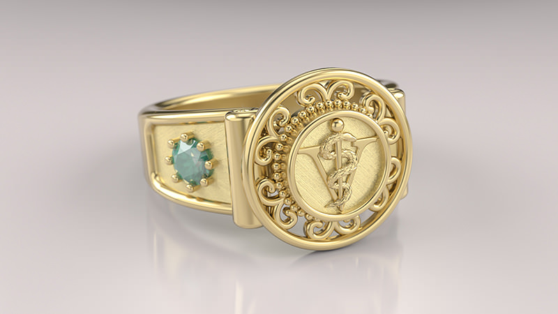 anel-sinete-medicina-veterinaria-ouro-18k