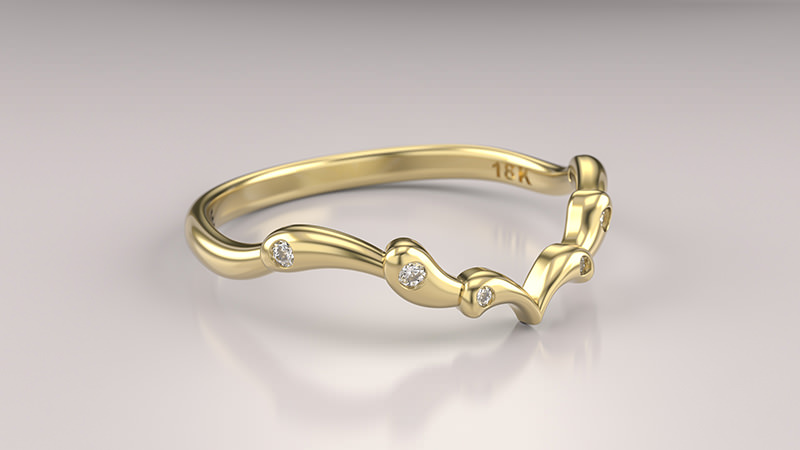 Aliança Bubble em ouro amarelo 18K