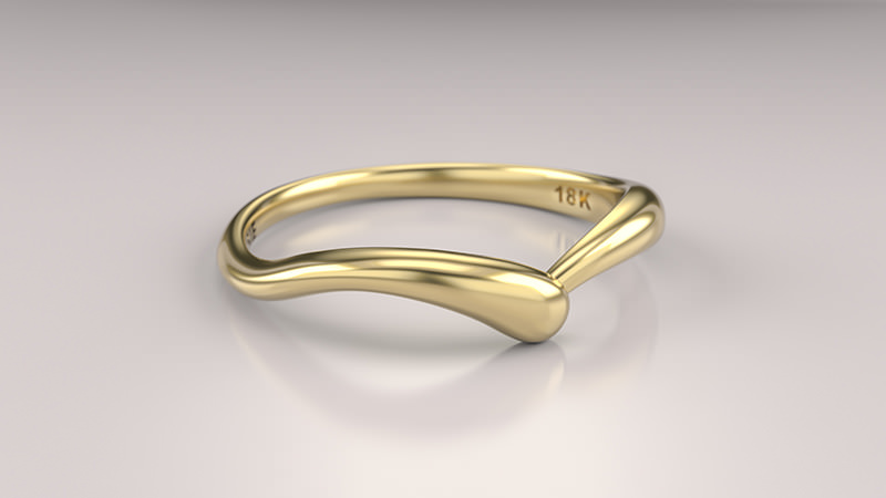 Aliança Curves em ouro branco 18K