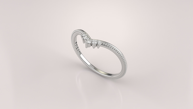 Aliança Tiara em ouro branco 18K usada como aparador