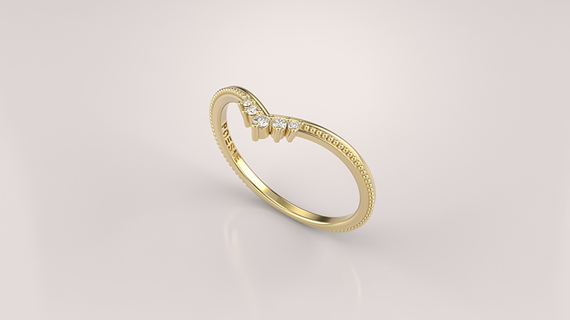 Aliança Tiara em ouro amarelo 18K