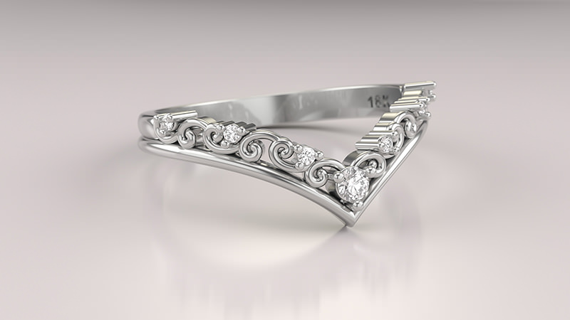 Aliança Samsara em ouro branco 18K